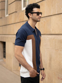 Powerlook Men Cotton Striped Polo T-Shirt