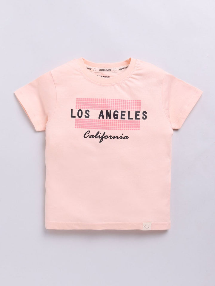 Happy Faces Boys Pure Cotton Typography Printed T-shirt