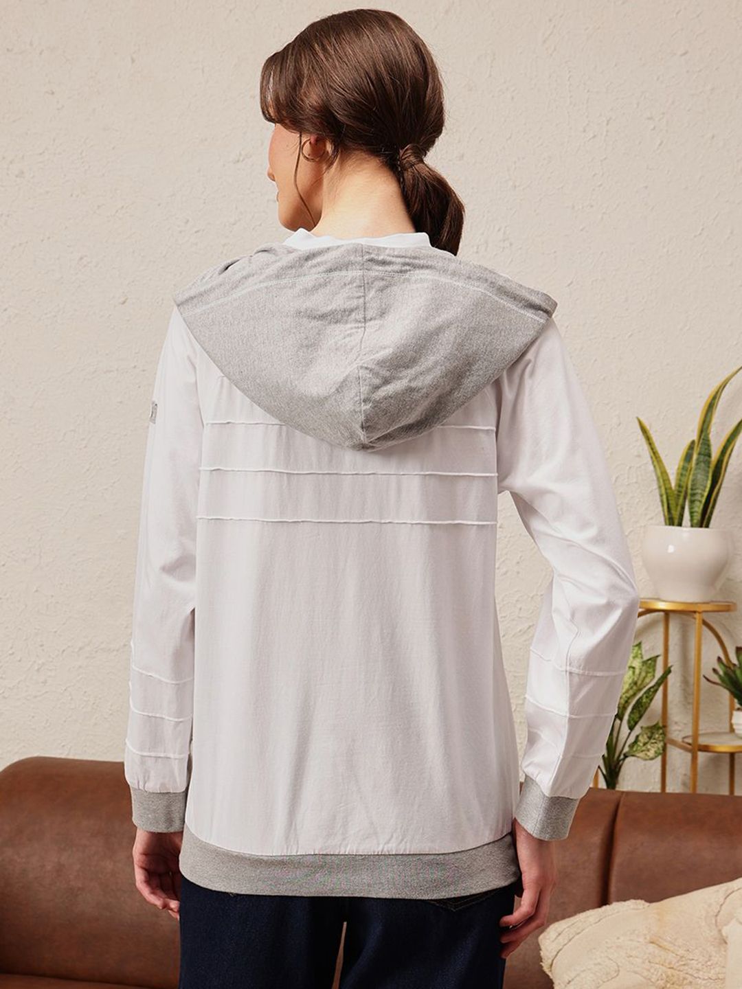 QUIERO Women Striped Drop-Shoulder Sleeves Bio Finish Cut Outs T-shirt