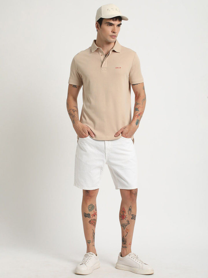 THE BEAR HOUSE Polo Collar Slim Fit Pure Cotton T-shirt