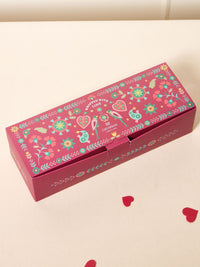 Chumbak Red & Beige Suzani Bloom Tea Trio Gift Set Of 3 Comes In A Gift Box