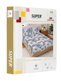 KLOTTHE Blue Fitted Double Bedsheet