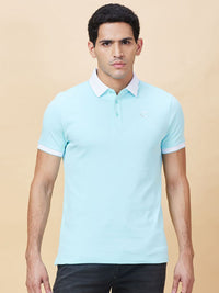 Being Human Men Solid Polo Collar Cotton T-shirt