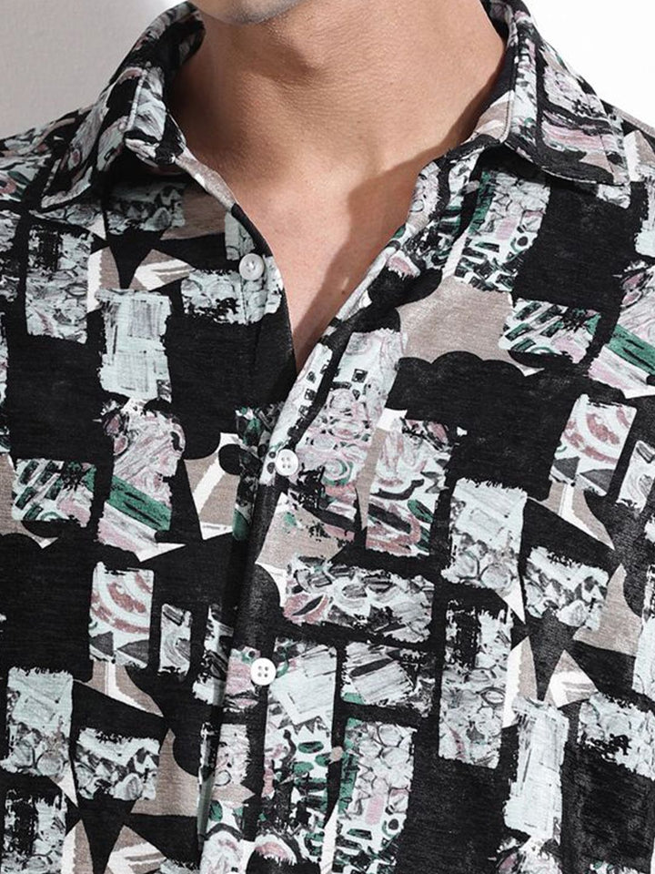 Thomas Scott Men Classic Slim Fit Opaque Printed Casual Shirt