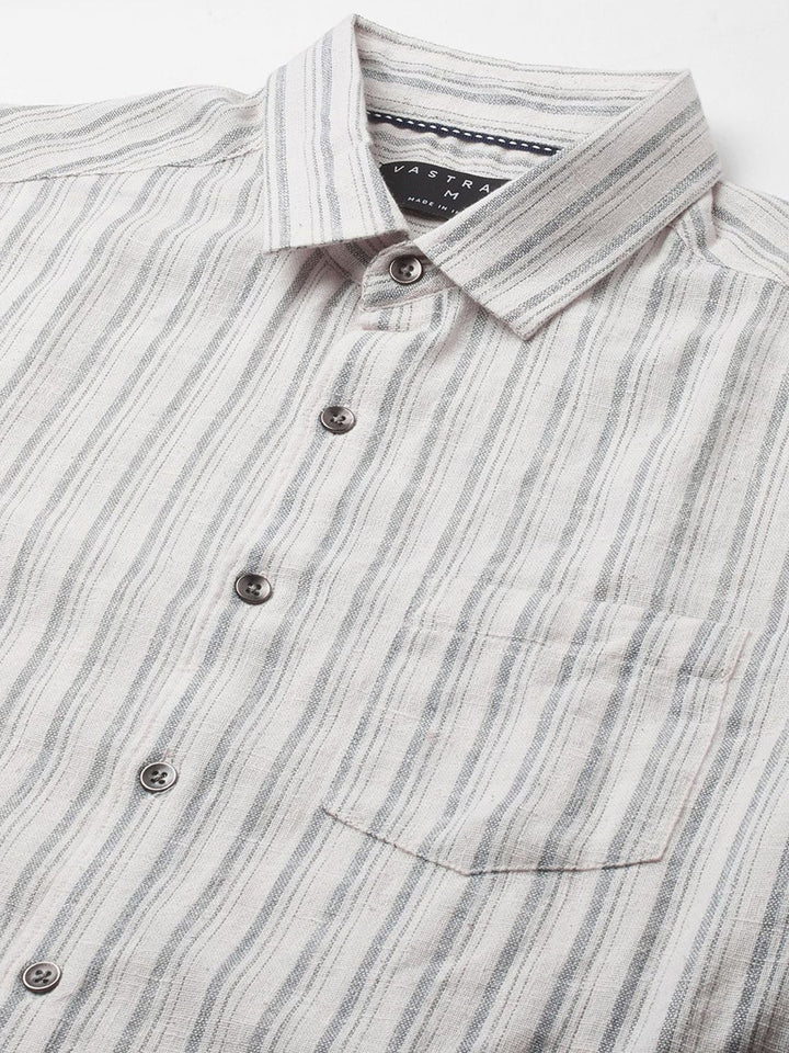 VASTRADO Pure Cotton Classic Slim Fit Multi Stripes Opaque Striped Casual Shirt