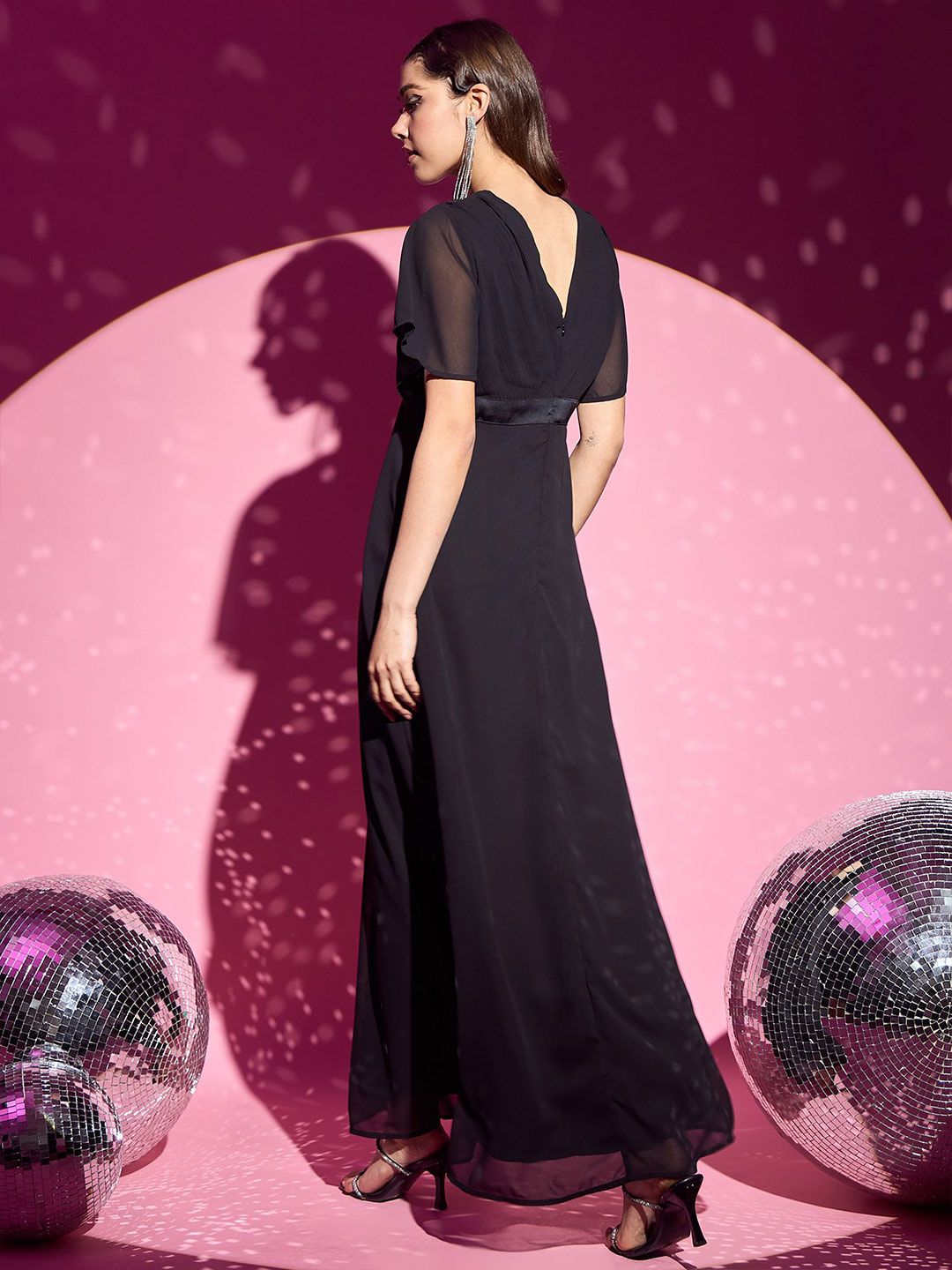 Berrylush Women Flared Sleeves Maxi Dress