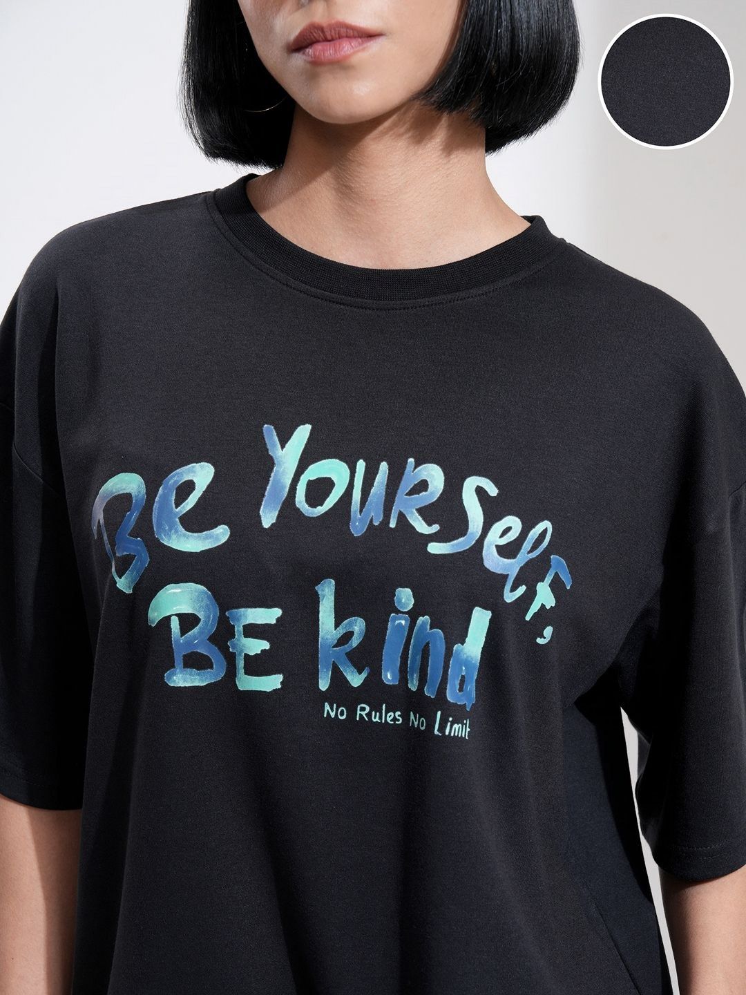 Street By Tokyo Talkies Women Printed Short Sleeved Oversized T-shirt