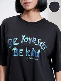 Street By Tokyo Talkies Women Printed Short Sleeved Oversized T-shirt