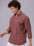 The Indian Garage Co Men Relaxed Fit Textured Checked Resortwear Shirt
