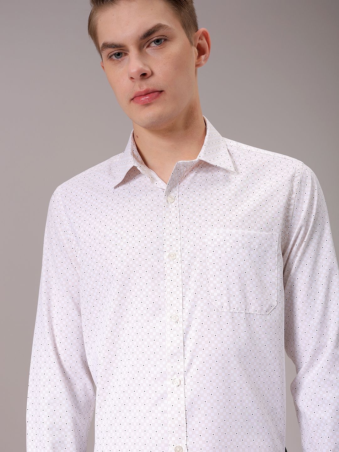 The Indian Garage Co. X Luxe Men Slim Fit Opaque Printed Formal Shirt