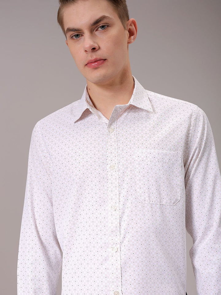 The Indian Garage Co. X Luxe Men Slim Fit Opaque Printed Formal Shirt