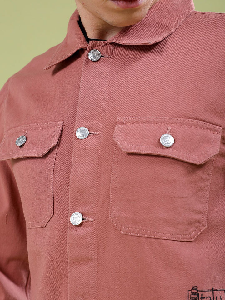 The Indian Garage Co Men Typography Denim Jacket with Embroidered