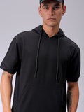 The Indian Garage Co Men Hooded Short Sleeves Hooded Casual Sweatshirt