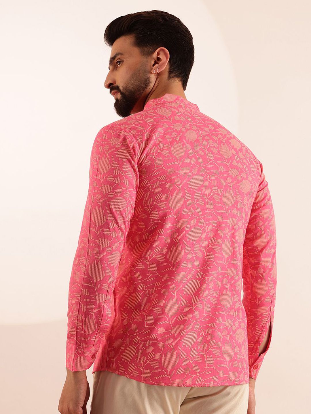 Anouk Men Floral Printed Mandarin Collar Kurta