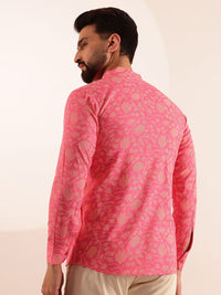 Anouk Men Floral Printed Mandarin Collar Kurta