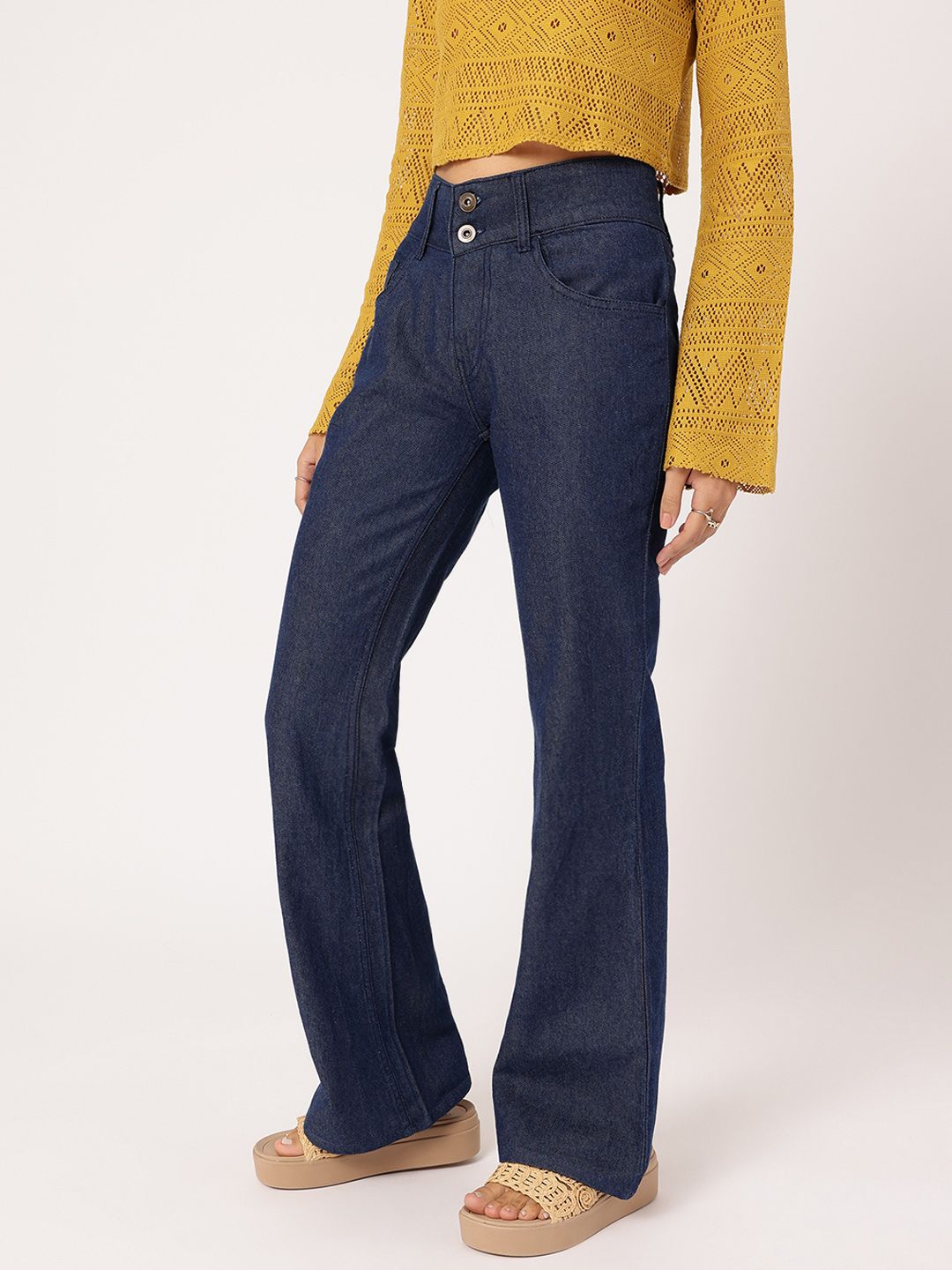 DressBerry Women Retro Vibe Bootcut Fit Jeans