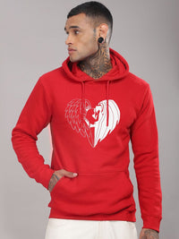 ADRO Men Graphic Printed Hood Cotton Pullover Sweatshirt