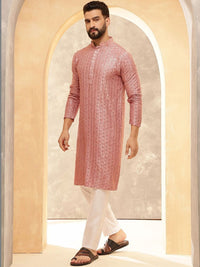 SOJANYA Men Embroidered Regular Kurta with Pyjamas