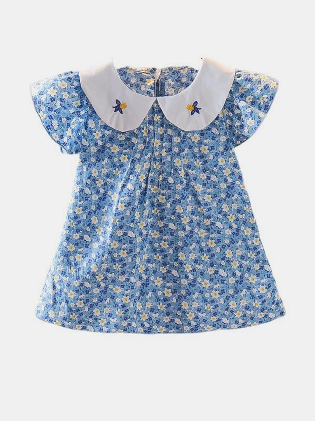 YK Floral Print Cold-Shoulder A-Line Dress