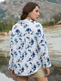 Campus Sutra Women Comfort Spread Collar Floral Printed Oversized Casual Shirt