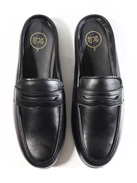 MONKSTORY Atelier 1930 Penny Loafer Mules - Midnight Black