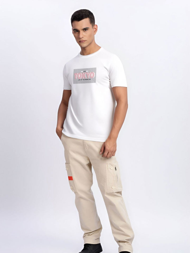 ADRO Men Typography Printed Round Neck Cotton T-shirt