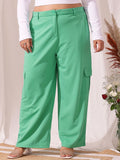 CURVY STREET Women Relaxed Straight Fit Cargos Trousers
