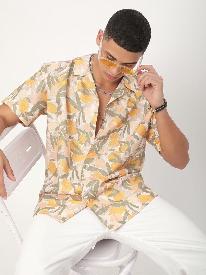 VASTRADO Men Classic Floral Opaque Printed Pure Cotton Casual Shirt