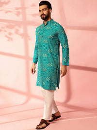 Anouk Men Bandhani Printed Regular Kurta with Pyjamas