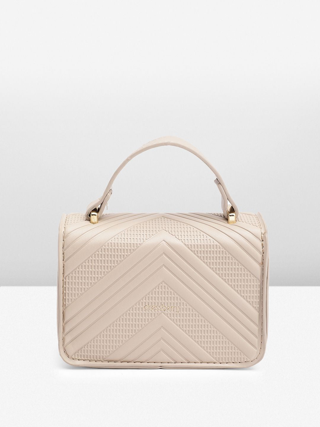 DressBerry Textured Structured Satchel Bag