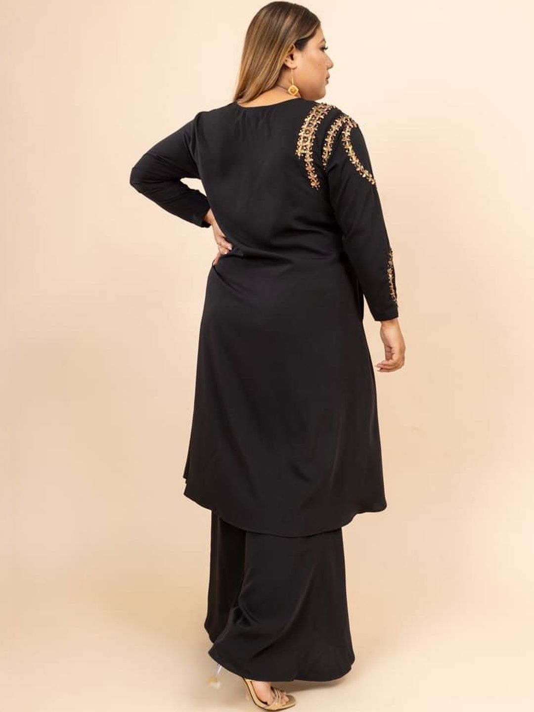 Mamicha Embellished V-Neck Top & Palazzos Co-Ords