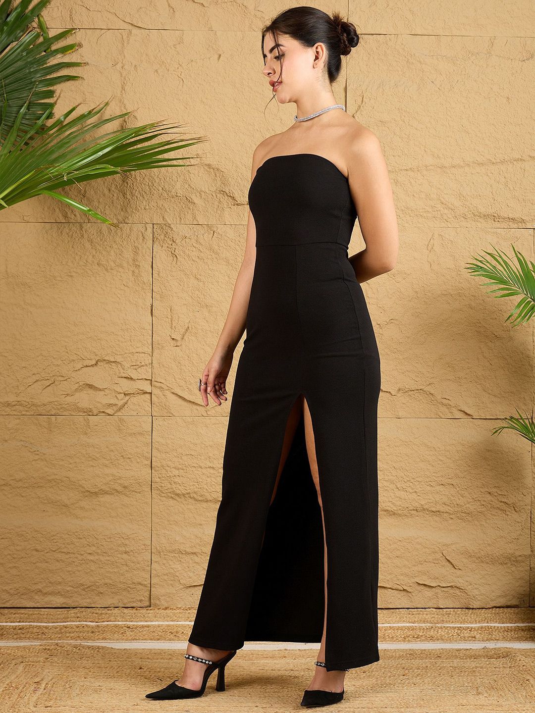 Berrylush Women Solid Bodycon Maxi Dress
