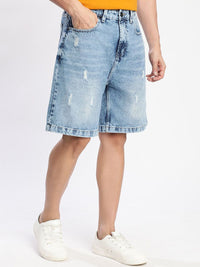 Bene Kleed Men Relaxed Fit Distressed Denim Shorts