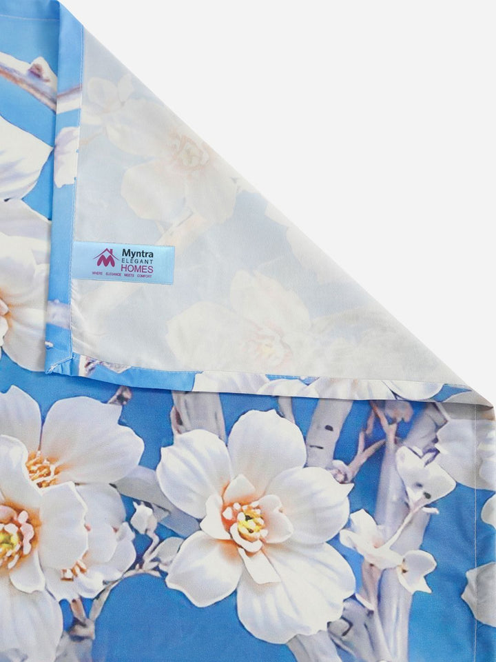 Myntra Elegant Homes Biru & Putih Bercetak 400 TC King 7D Cadar Dengan 2 Sarung Bantal