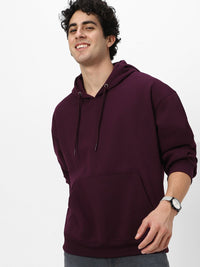 Urbano Fashion Men's Cotton Solid Oversized Hooded Neck Sweatshirt
