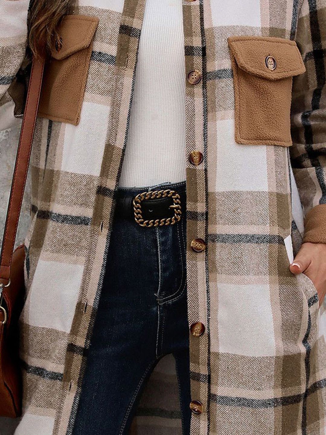 DressBerry Women Checked Single-Breasted Overcoat