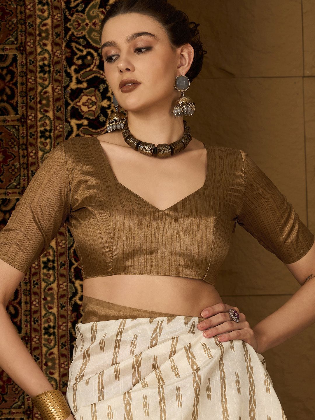Saree mall Silk Blend Designer Ikat Sarees