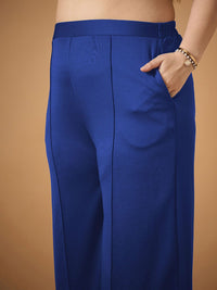 SASSAFRAS Curve Plus Size Lapel Collar Ruched Blazer With Trouser