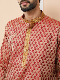 See Designs Ethnic Motifs Woven Design Long Sleeves Regular Thread Work Kurta & Pyjama