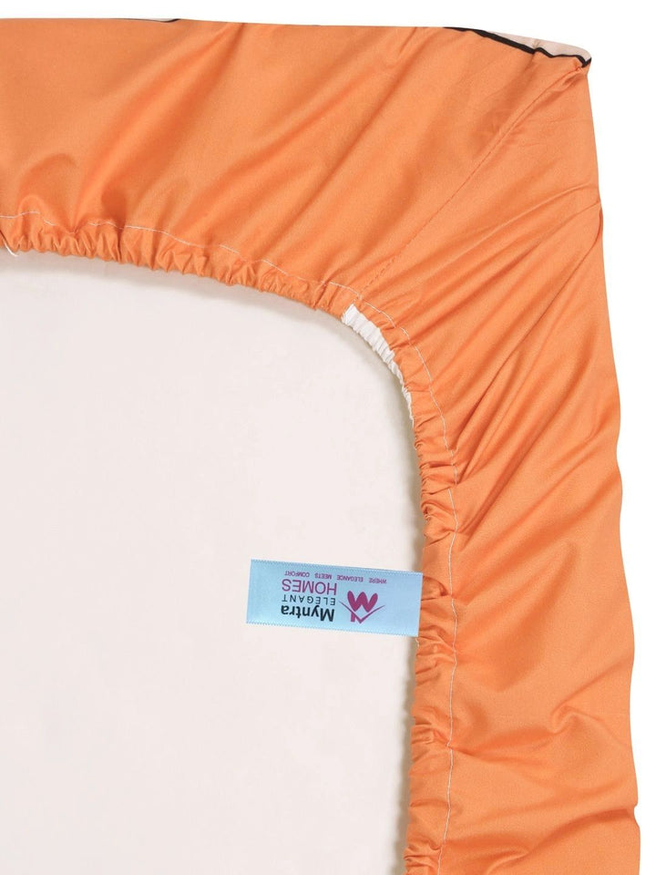 Myntra Elegant Homes Orange Geometric 400 TC King Bedsheet with 2 Pillow Covers