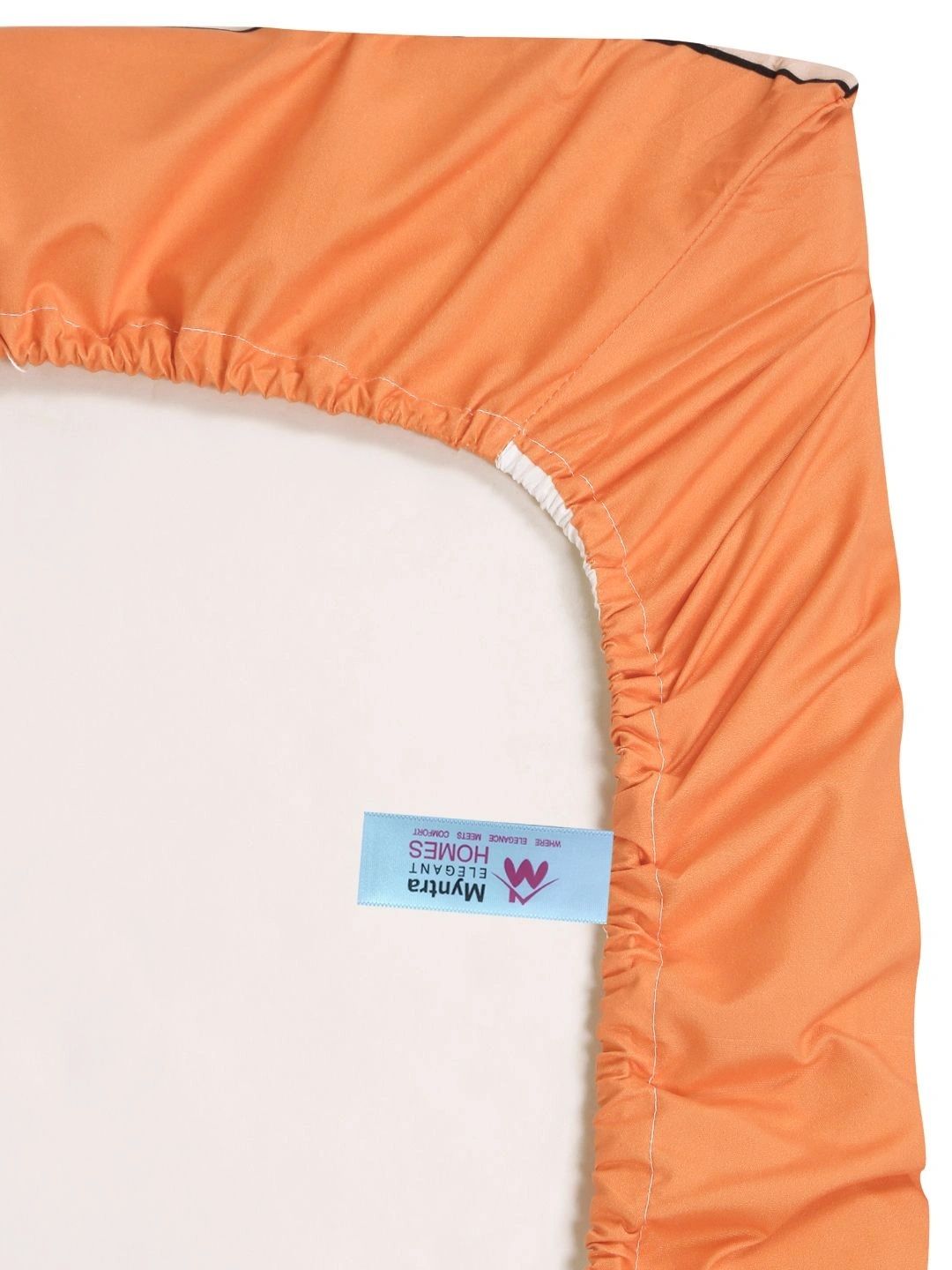Myntra Elegant Homes Orange Geometric 400 TC King Bedsheet with 2 Pillow Covers