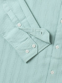 VASTRADO Men Classic Cutaway Collar Textured Slim Fit Casual Shirt