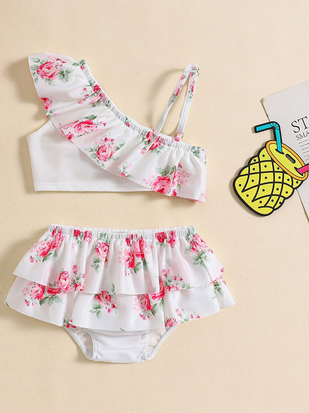 YK Girls Printed Swimset