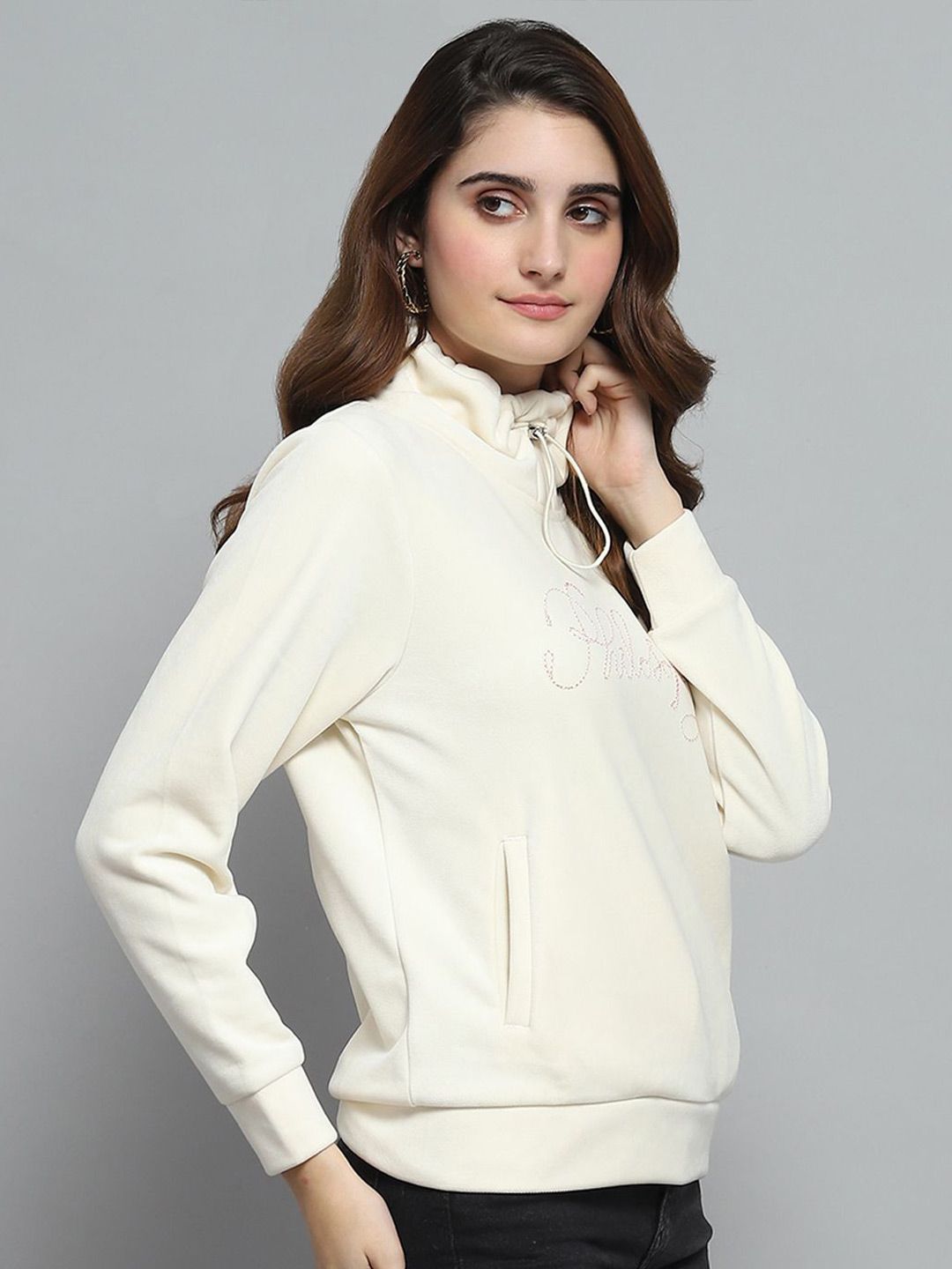 Monte Carlo Wanita Mock Collar Sweatshirt