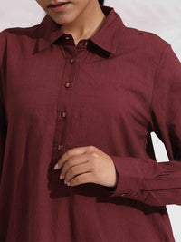 trueBrowns Shirt Collar Cotton Tunic with Trouser
