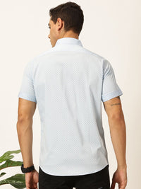Thomas Scott Men Premium Cutaway Collar Polka Dots Printed Cotton Casual Shirt