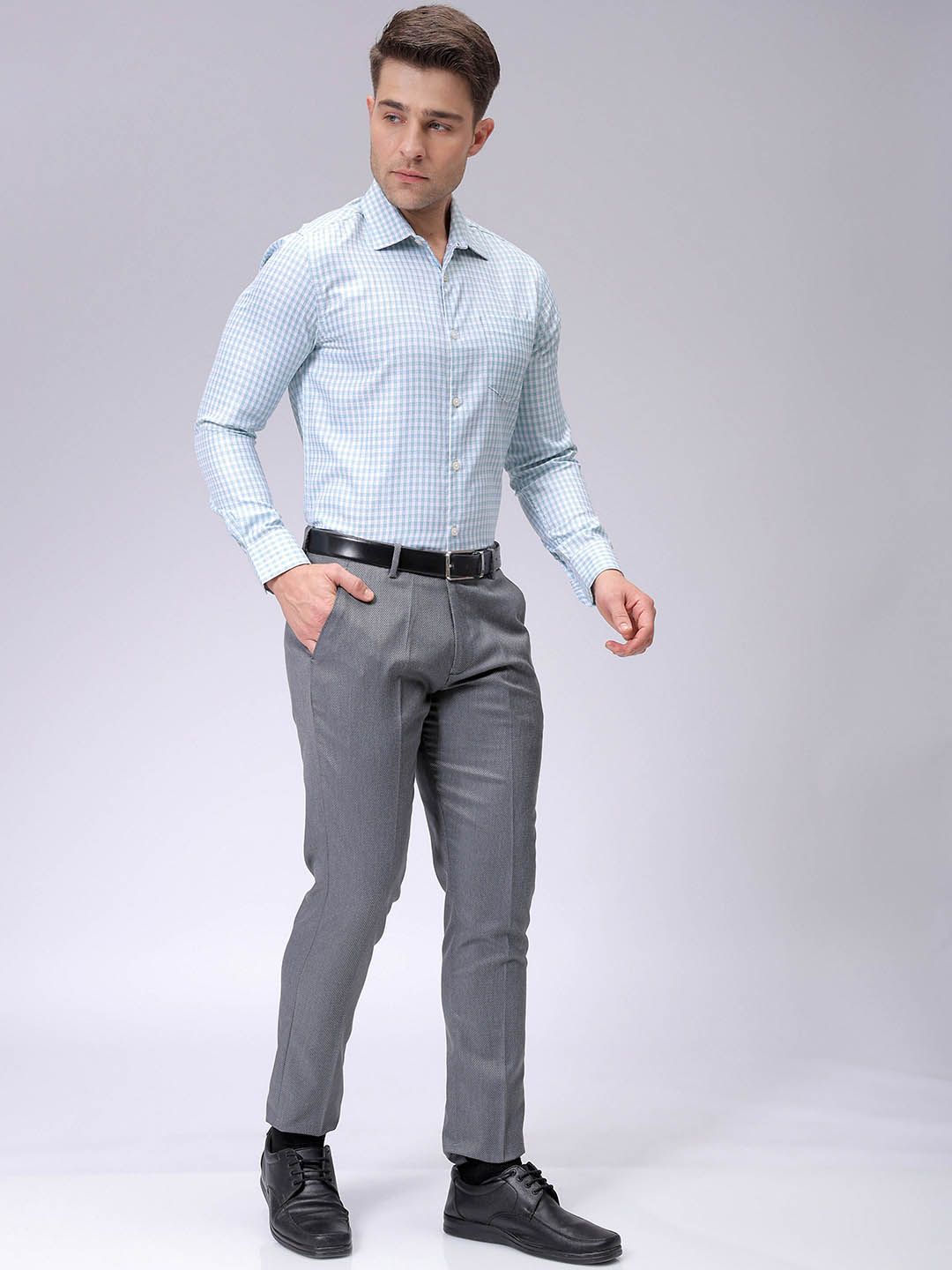 The Indian Garage Co. X Luxe Men Spread Collar Checked Cotton Slim Fit Formal Shirt