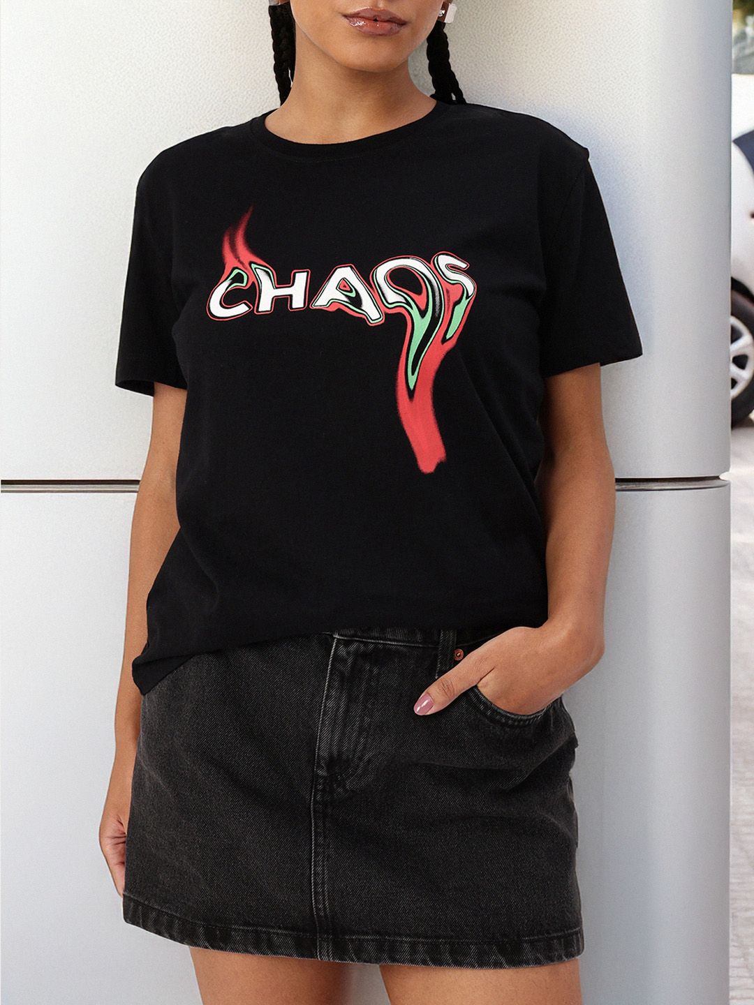 DressBerry Printed Relaxed Fit T-shirt