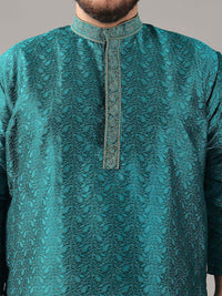 SOJANYA PLUS Saiz Besar Lelaki Motif Etnik Tenunan Rekaan Kurta Lurus Dengan Piyama