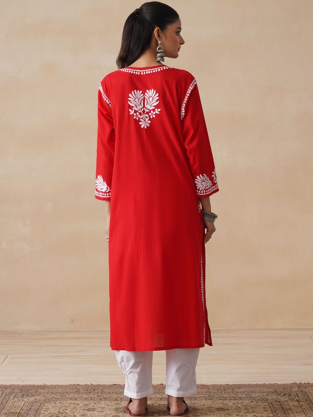 Rumah Wanita Chikankari Sulam Kurta Chikankari